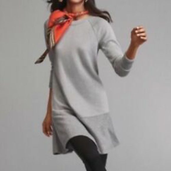 CAbi Dresses & Skirts - CAbi Flashdance Gray Fleece Long Sleeve Dress-S